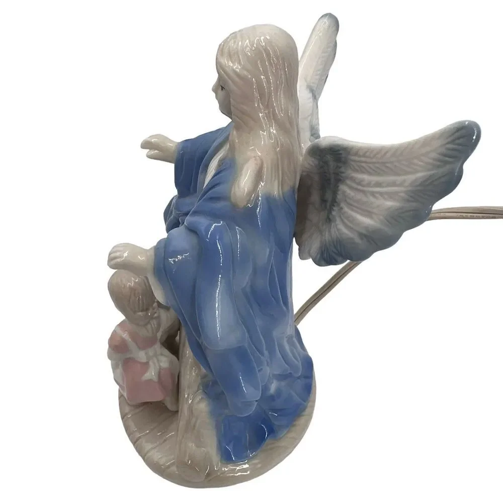 VTG Ceramic  Guardian Angel‎ Nightlight Children Porcelain 7